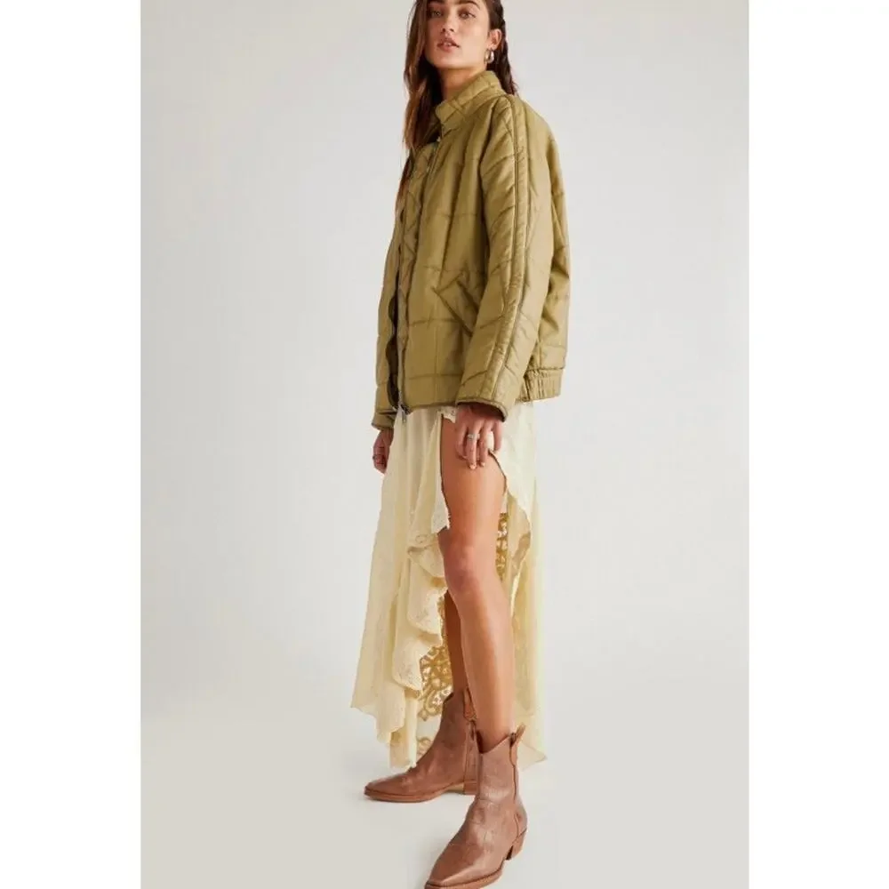 Free People / Doman Quilted Vegan Leather Jacket / Boho Jacket Staple - Picture 3 of 7